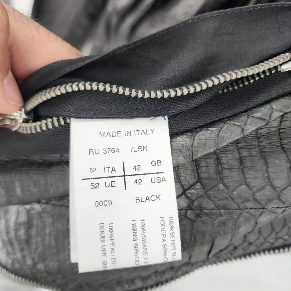 Rick Owens 2012 Water Python Snake Leather Biker … - image 5